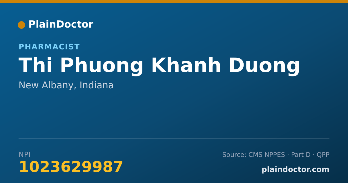 Shareable card for Thi Phuong Khanh Duong - Pharmacist, New Albany, IN