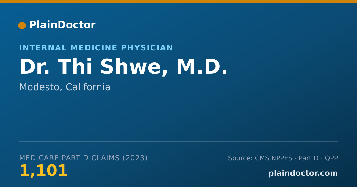 Shareable card for Thi Shwe, M.D. - Internal Medicine Physician, Modesto, CA