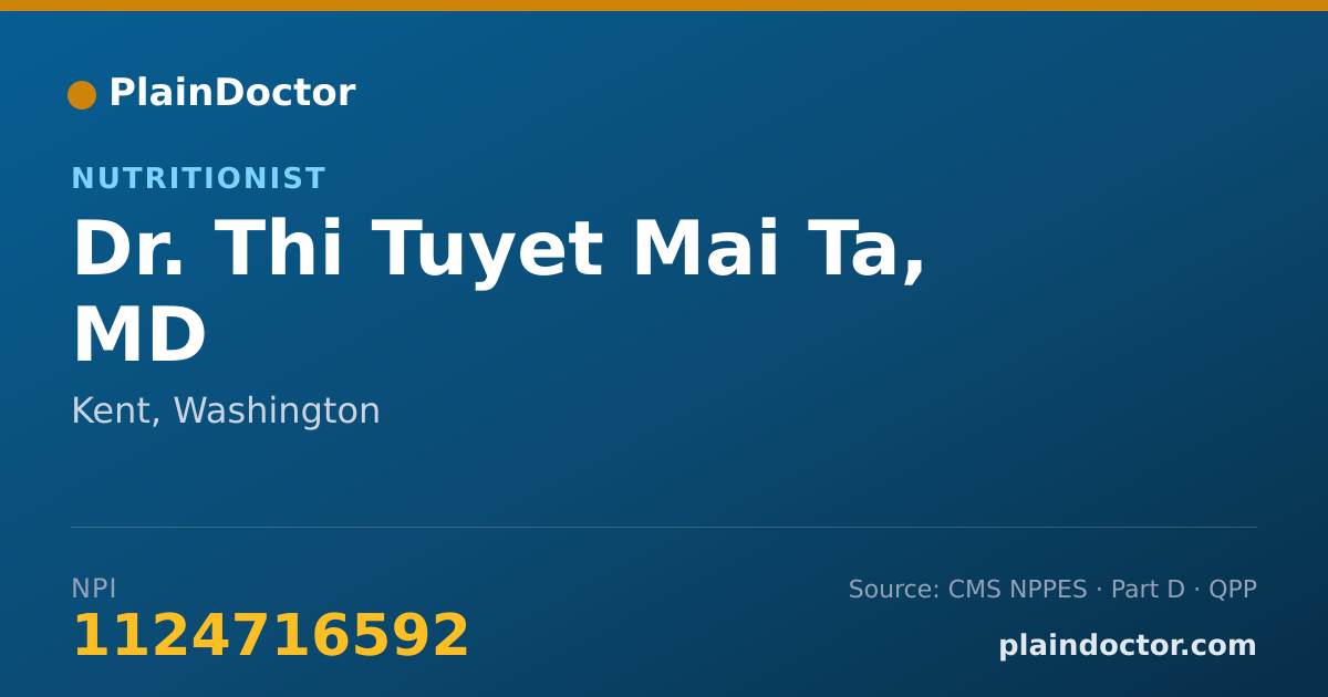 Shareable card for Thi Tuyet Mai Ta, MD - Nutritionist, Kent, WA