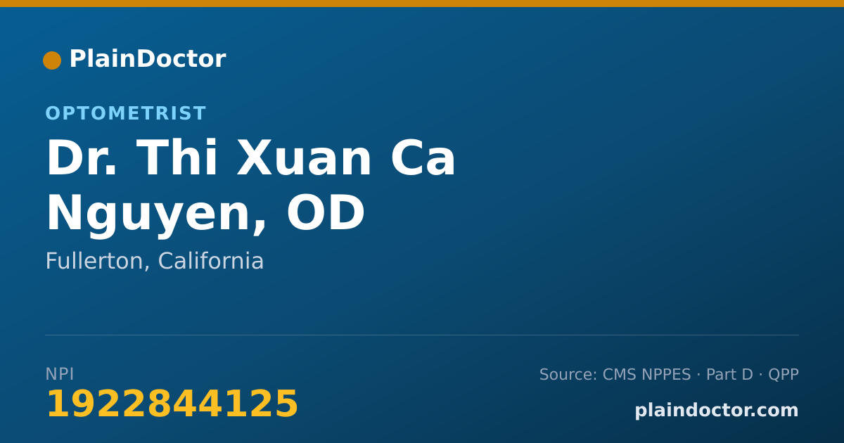 Shareable card for Thi Xuan Ca Nguyen, OD - Optometrist, Fullerton, CA