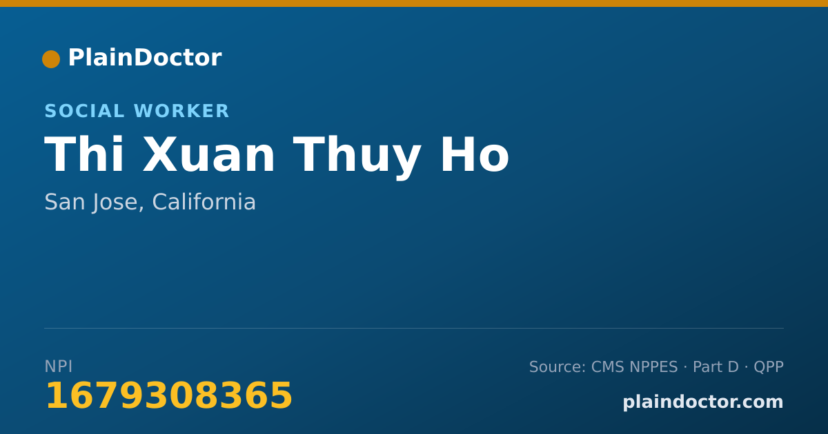 Shareable card for Thi Xuan Thuy Ho - Social Worker, San Jose, CA