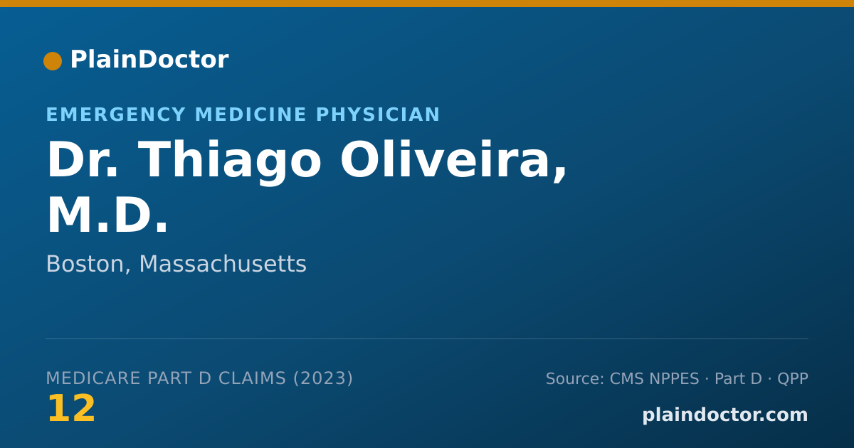 Shareable card for Thiago Oliveira, M.D. - Emergency Medicine Physician, Boston, MA