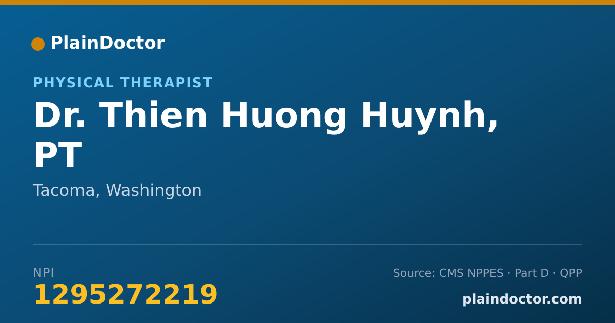 Shareable card for Thien Huong Huynh, PT - Physical Therapist, Tacoma, WA