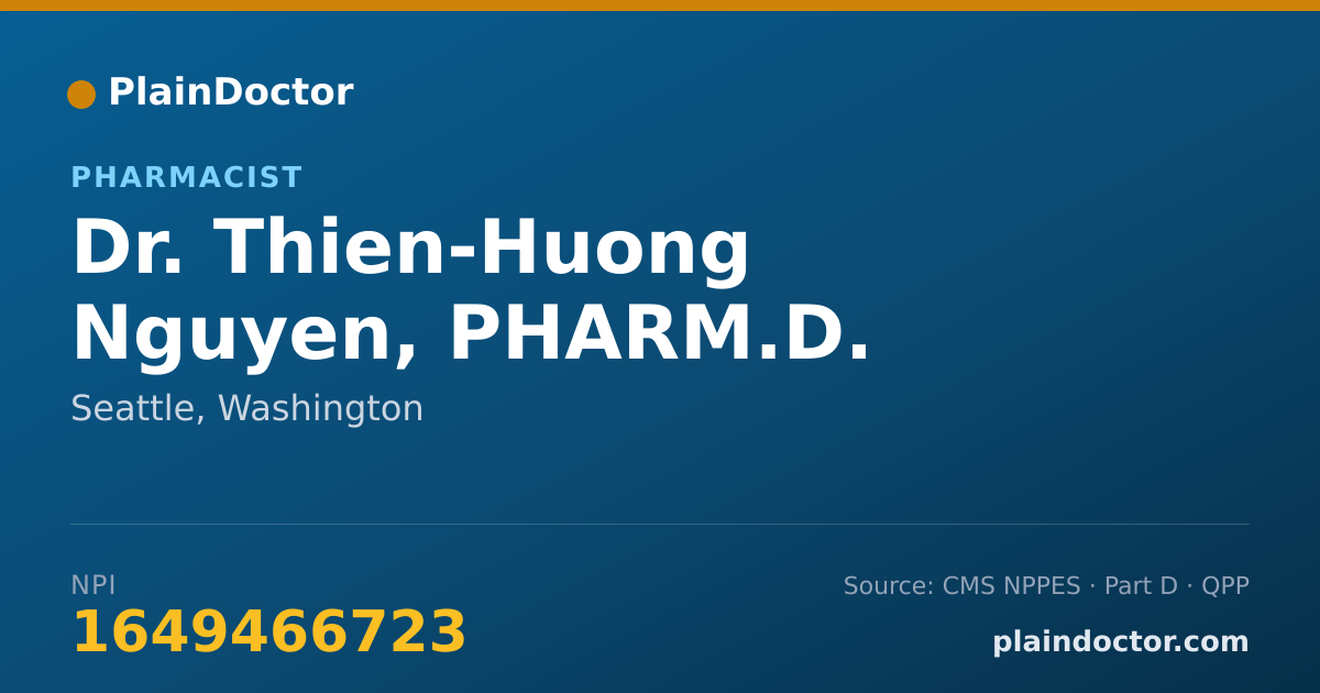 Shareable card for Thien-Huong Nguyen, PHARM.D. - Pharmacist, Seattle, WA