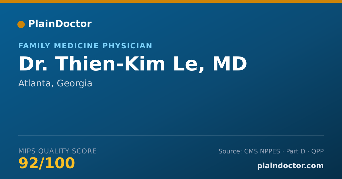 Shareable card for Thien-Kim Le, MD - Family Medicine Physician, Atlanta, GA