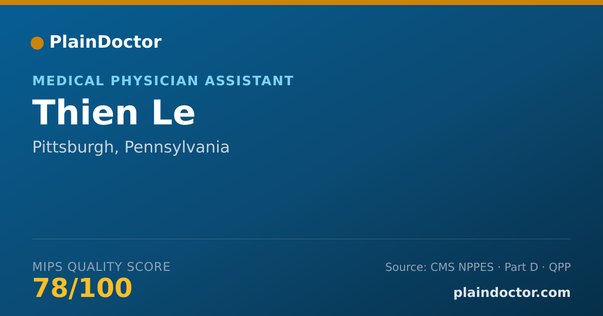 Shareable card for Thien Le - Medical Physician Assistant, Pittsburgh, PA