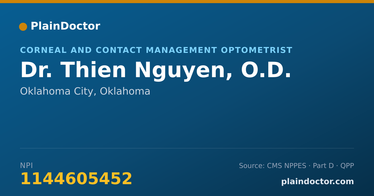Shareable card for Thien Nguyen, O.D. - Corneal and Contact Management Optometrist, Oklahoma City, OK