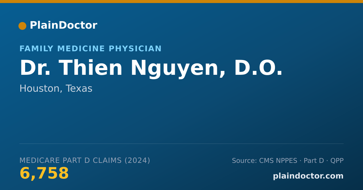 Shareable card for Thien Nguyen, D.O. - Family Medicine Physician, Houston, TX