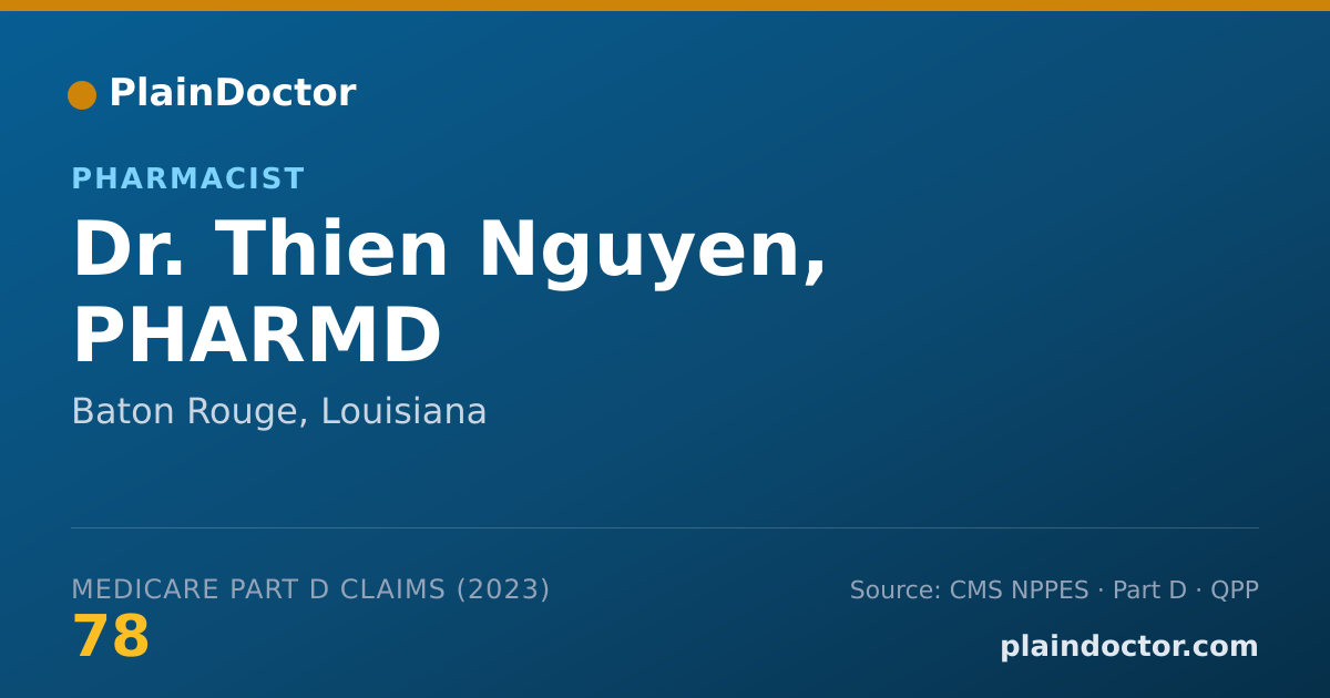 Shareable card for Thien Nguyen, PHARMD - Pharmacist, Baton Rouge, LA