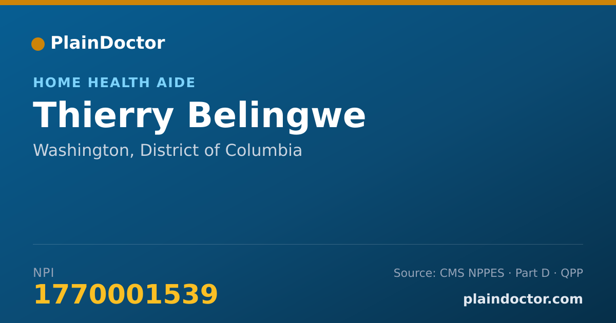 Shareable card for Thierry Belingwe - Home Health Aide, Washington, DC