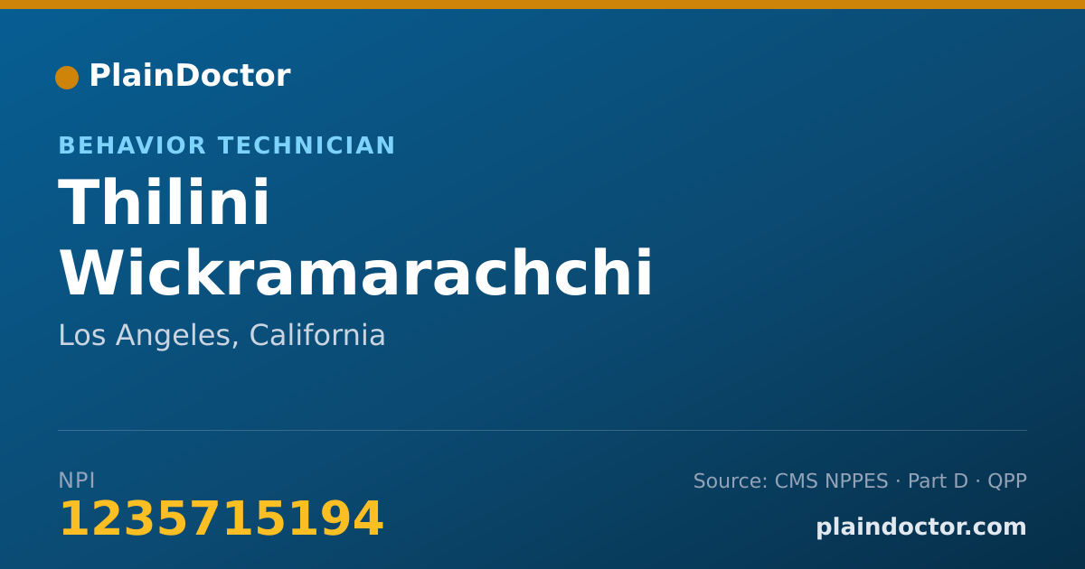 Shareable card for Thilini Wickramarachchi - Behavior Technician, Los Angeles, CA