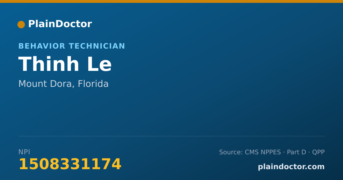 Shareable card for Thinh Le - Behavior Technician, Mount Dora, FL