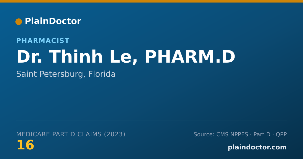 Shareable card for Thinh Le, PHARM.D - Pharmacist, Saint Petersburg, FL