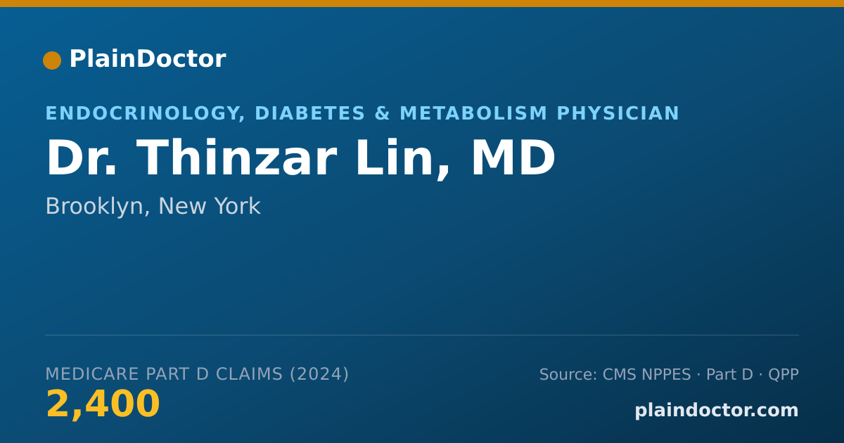 Shareable card for Thinzar Lin, MD - Endocrinology, Diabetes & Metabolism Physician, Brooklyn, NY