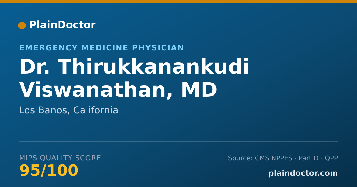 Shareable card for Thirukkanankudi Viswanathan, MD - Emergency Medicine Physician, Los Banos, CA