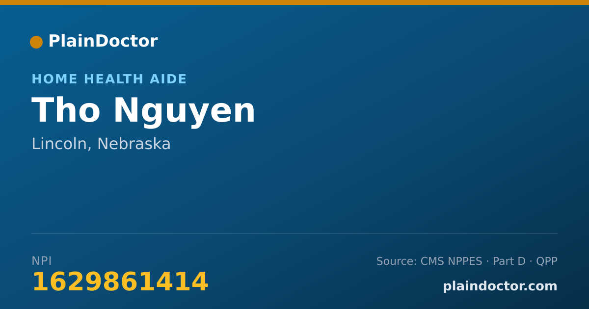 Shareable card for Tho Nguyen - Home Health Aide, Lincoln, NE