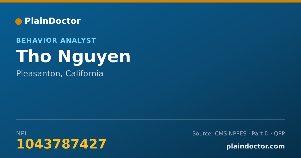 Shareable card for Tho Nguyen - Behavior Analyst, Pleasanton, CA