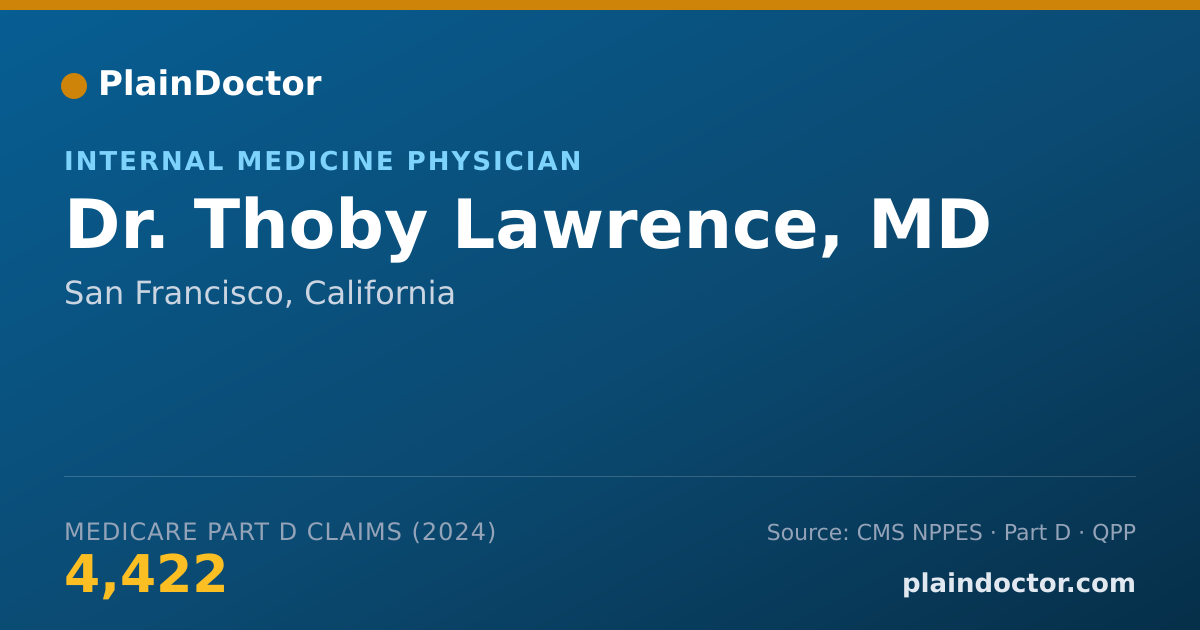 Shareable card for Thoby Lawrence, MD - Internal Medicine Physician, San Francisco, CA