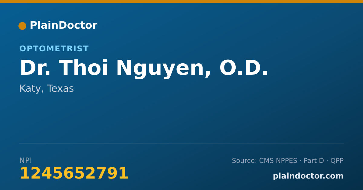 Shareable card for Thoi Nguyen, O.D. - Optometrist, Katy, TX