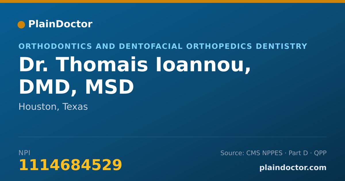 Shareable card for Thomais Ioannou, DMD, MSD - Orthodontics and Dentofacial Orthopedics Dentistry, Houston, TX