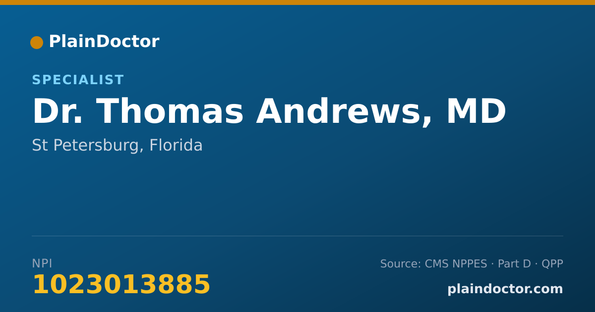 Shareable card for Thomas Andrews, MD - Specialist, St Petersburg, FL