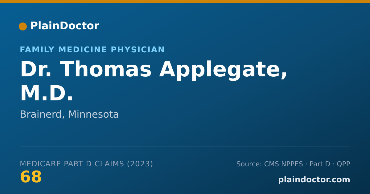 Shareable card for Thomas Applegate, M.D. - Family Medicine Physician, Brainerd, MN