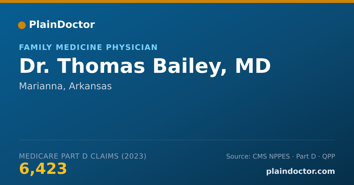 Shareable card for Thomas Bailey, MD - Family Medicine Physician, Marianna, AR