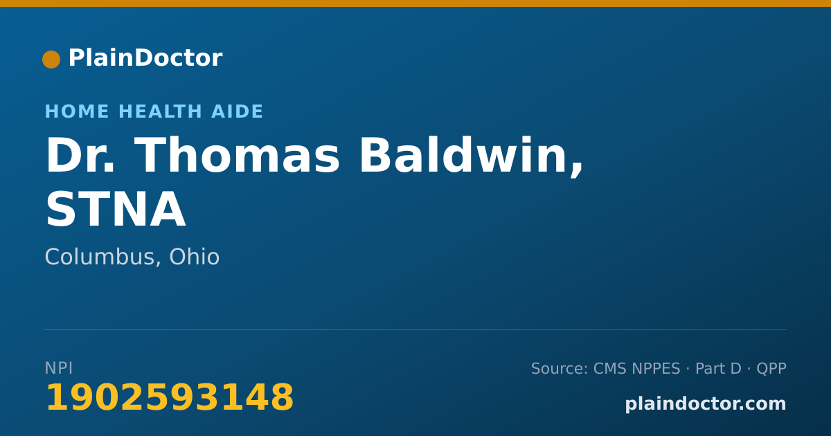 Shareable card for Thomas Baldwin, STNA - Home Health Aide, Columbus, OH