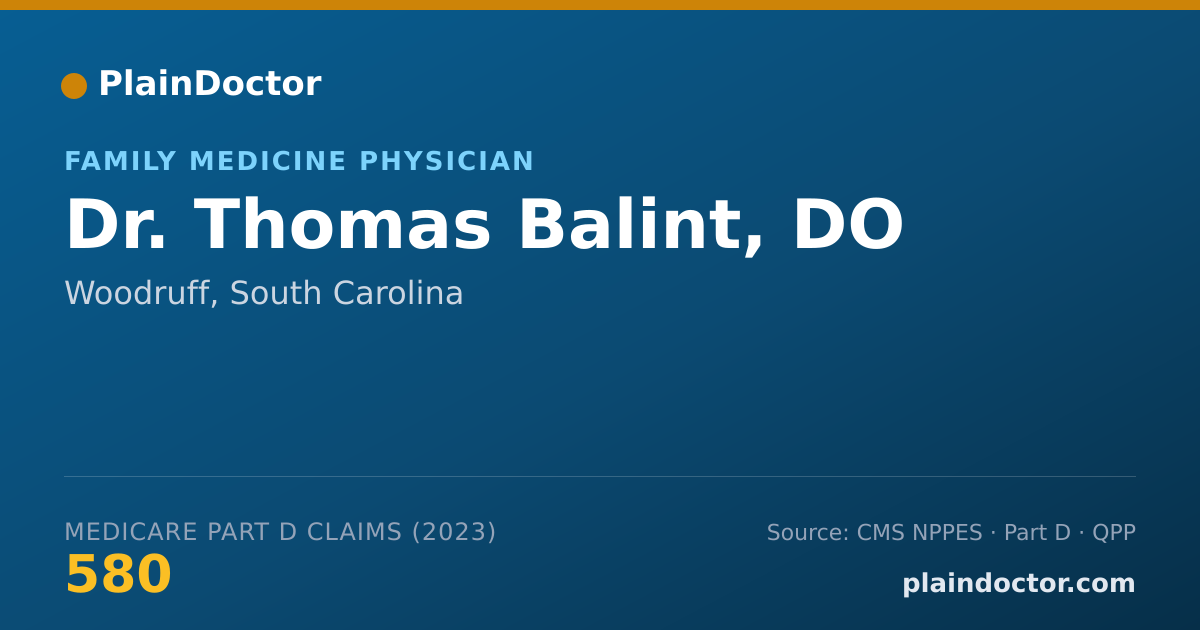 Shareable card for Thomas Balint, DO - Family Medicine Physician, Woodruff, SC