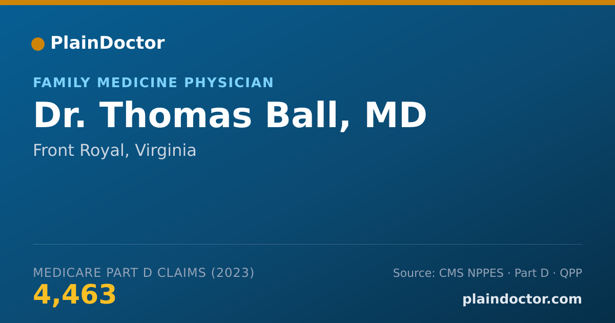 Shareable card for Thomas Ball, MD - Family Medicine Physician, Front Royal, VA
