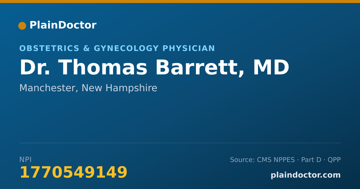 Shareable card for Thomas Barrett, MD - Obstetrics & Gynecology Physician, Manchester, NH