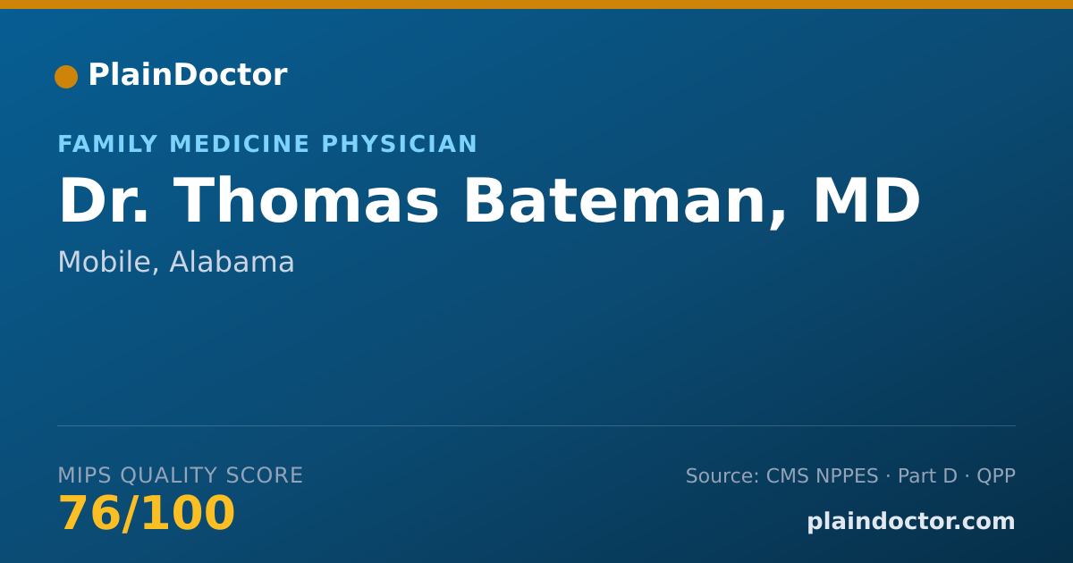 Shareable card for Thomas Bateman, MD - Family Medicine Physician, Mobile, AL