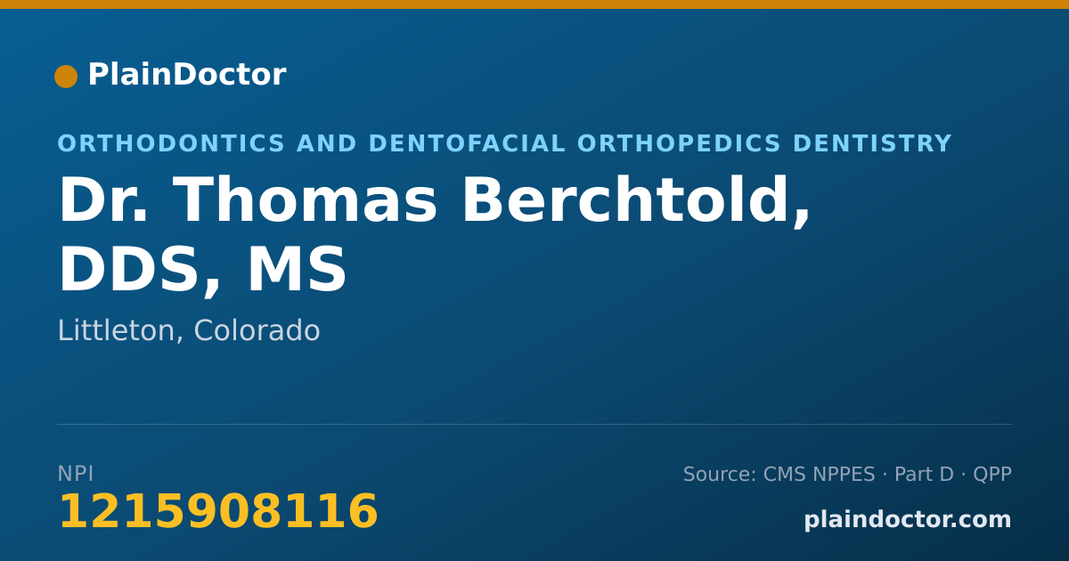 Shareable card for Thomas Berchtold, DDS, MS - Orthodontics and Dentofacial Orthopedics Dentistry, Littleton, CO