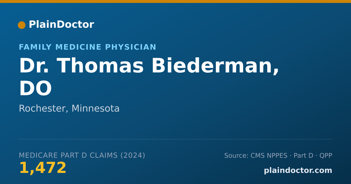 Shareable card for Thomas Biederman, DO - Family Medicine Physician, Rochester, MN