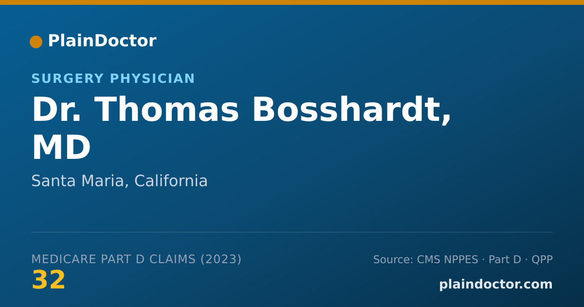 Shareable card for Thomas Bosshardt, MD - Surgery Physician, Santa Maria, CA