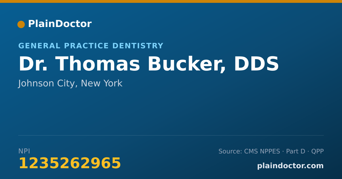 Shareable card for Thomas Bucker, DDS - General Practice Dentistry, Johnson City, NY