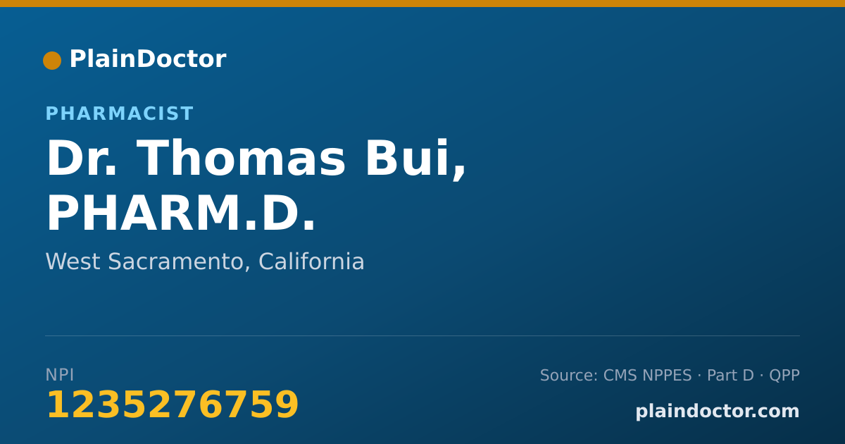 Shareable card for Thomas Bui, PHARM.D. - Pharmacist, West Sacramento, CA