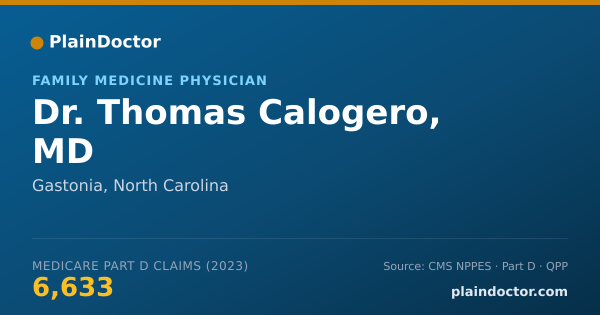 Shareable card for Thomas Calogero, MD - Family Medicine Physician, Gastonia, NC
