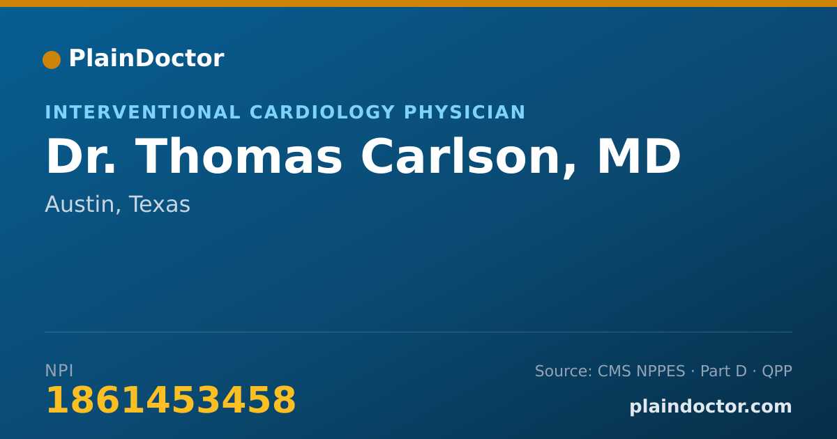 Shareable card for Thomas Carlson, MD - Cardiovascular Disease Physician, Austin, TX