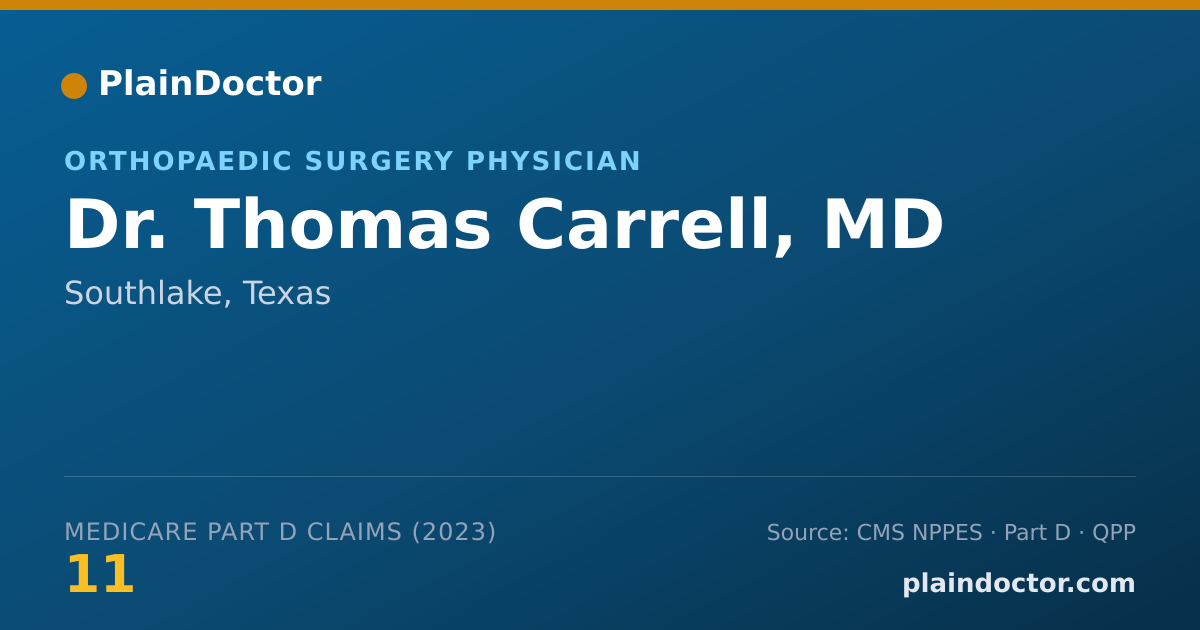 Shareable card for Thomas Carrell, MD - Orthopaedic Surgery Physician, Southlake, TX