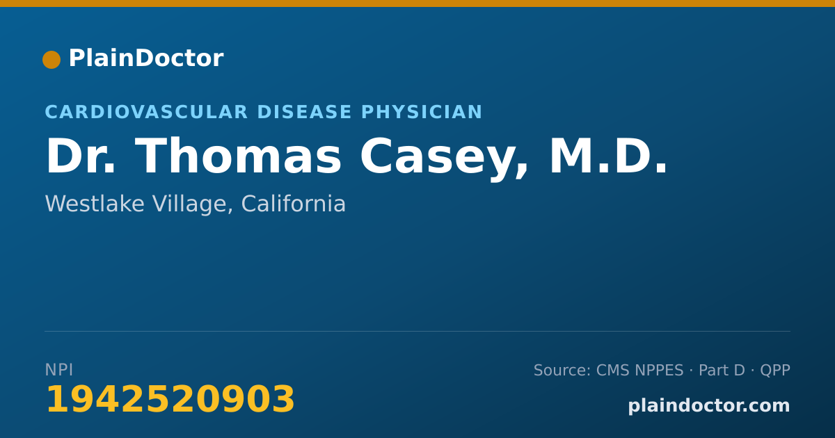 Shareable card for Thomas Casey, M.D. - Cardiovascular Disease Physician, Westlake Village, CA