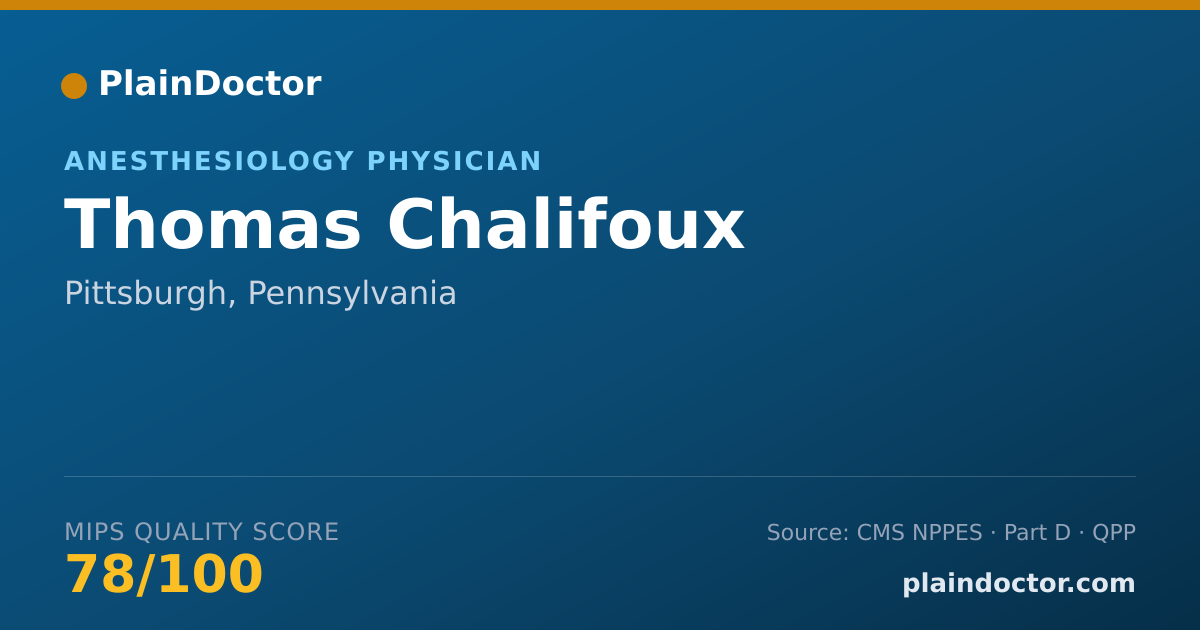 Shareable card for Thomas Chalifoux - Anesthesiology Physician, Pittsburgh, PA