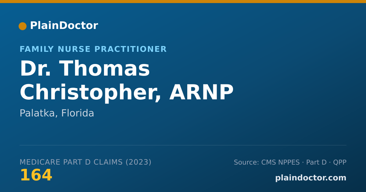 Shareable card for Thomas Christopher, ARNP - Family Nurse Practitioner, Palatka, FL