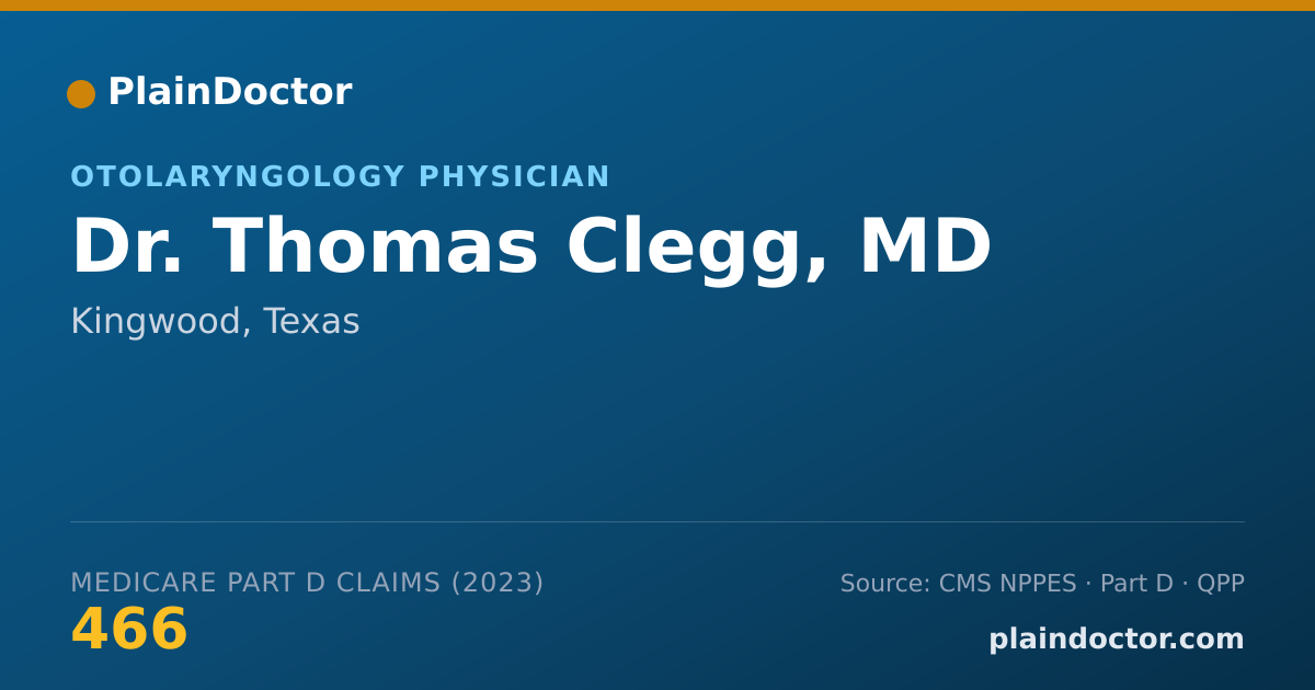 Shareable card for Thomas Clegg, MD - Otolaryngology Physician, Kingwood, TX