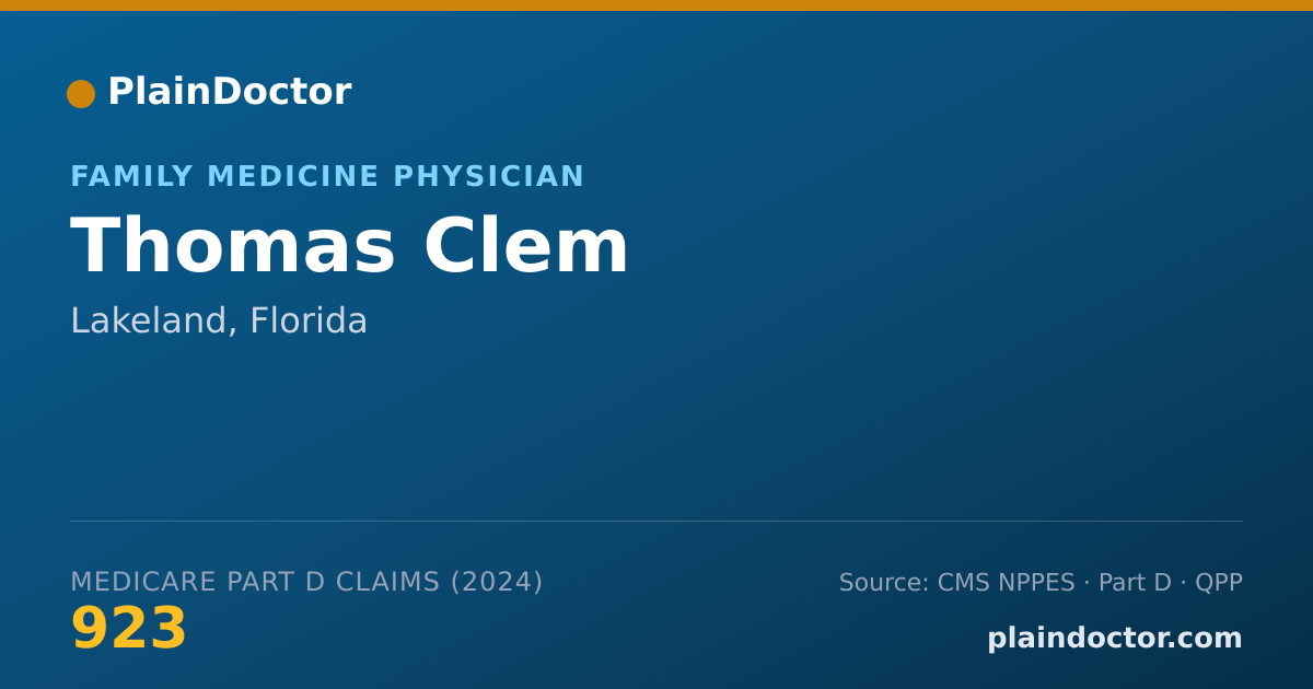 Shareable card for Thomas Clem - Family Medicine Physician, Lakeland, FL