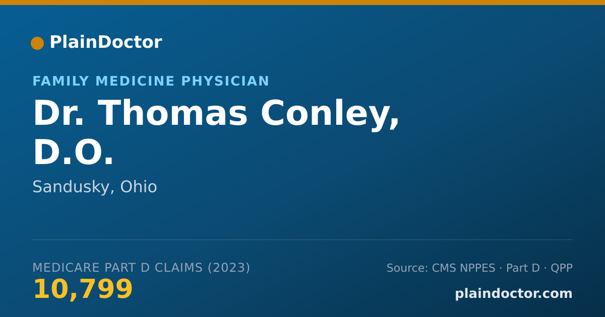 Shareable card for Thomas Conley, D.O. - Family Medicine Physician, Sandusky, OH