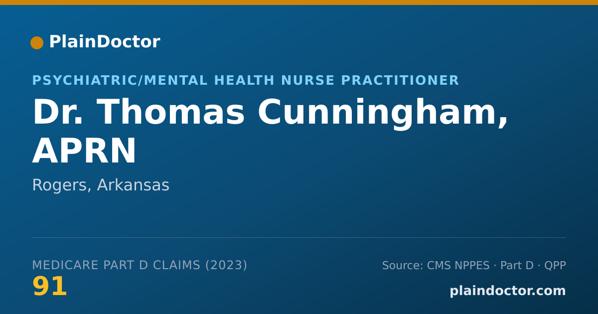 Shareable card for Thomas Cunningham, APRN - Psychiatric/Mental Health Nurse Practitioner, Rogers, AR