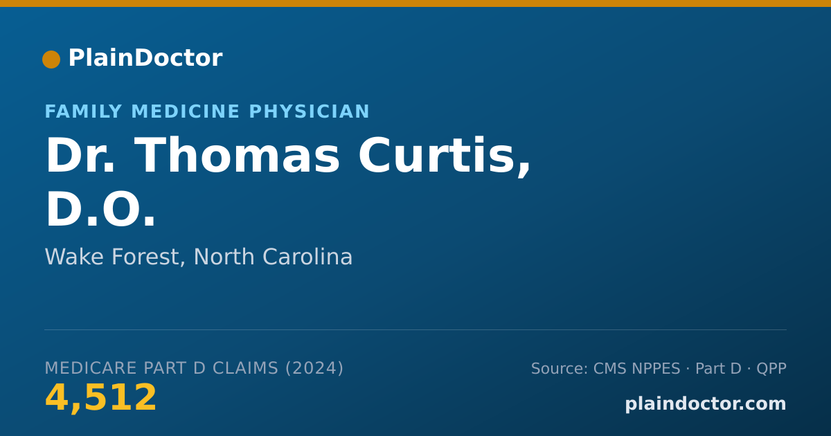 Shareable card for Thomas Curtis, D.O. - Family Medicine Physician, Wake Forest, NC
