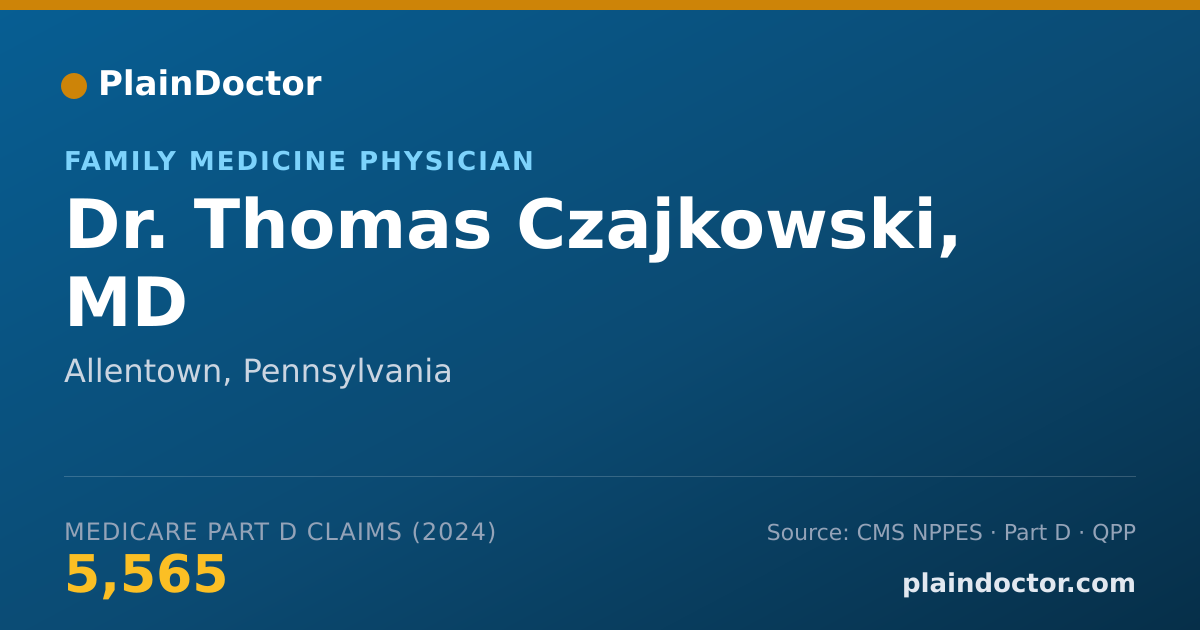 Shareable card for Thomas Czajkowski, MD - Family Medicine Physician, Allentown, PA