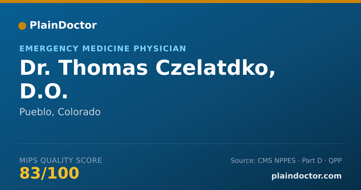 Shareable card for Thomas Czelatdko, D.O. - Emergency Medicine Physician, Pueblo, CO
